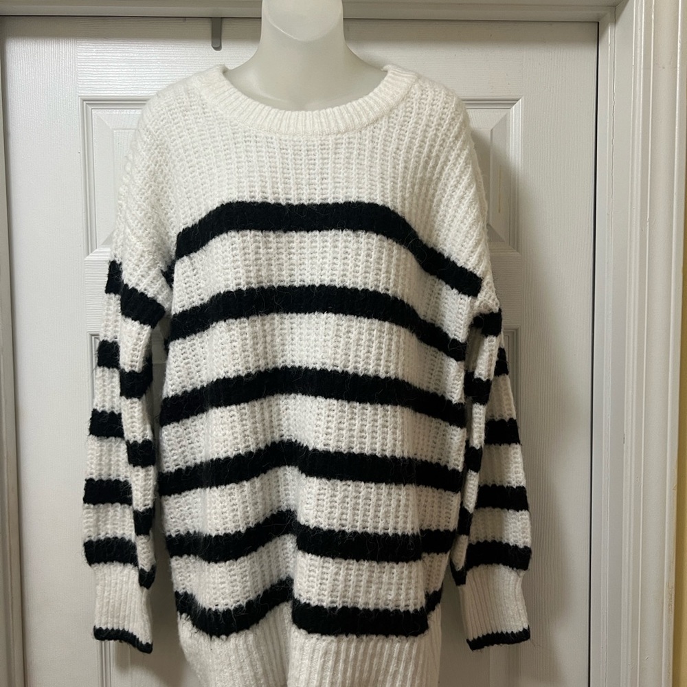Ingrid & Isabel Black and White Striped Sweater
